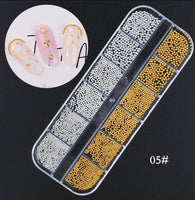 3D Silver And Gold  Micro Caviar Metal Beads #05