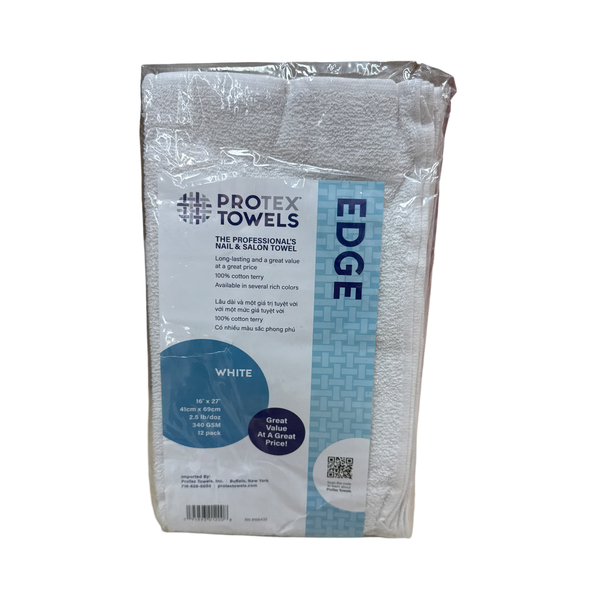 *(12pc) Edge Towel 16x27 - White