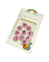 3D Pink Heart Nail Charms - 10pc