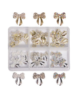 Mix Bows Gold & Silver w/ Rhinestone & Beads - 30pc