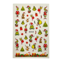 Grinch- Christmas  Nail Stickers Decorations -D262