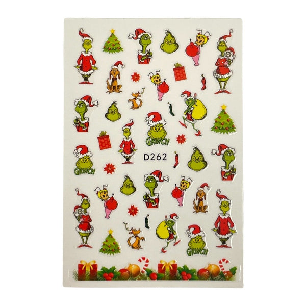 Grinch- Christmas  Nail Stickers Decorations -D262