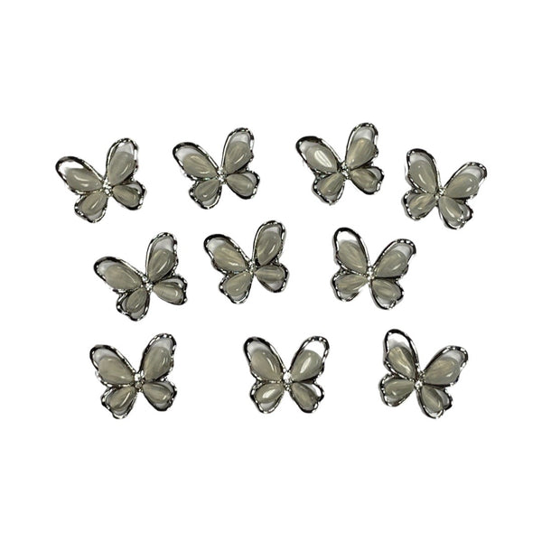 Butterfly Charms - Light Silver