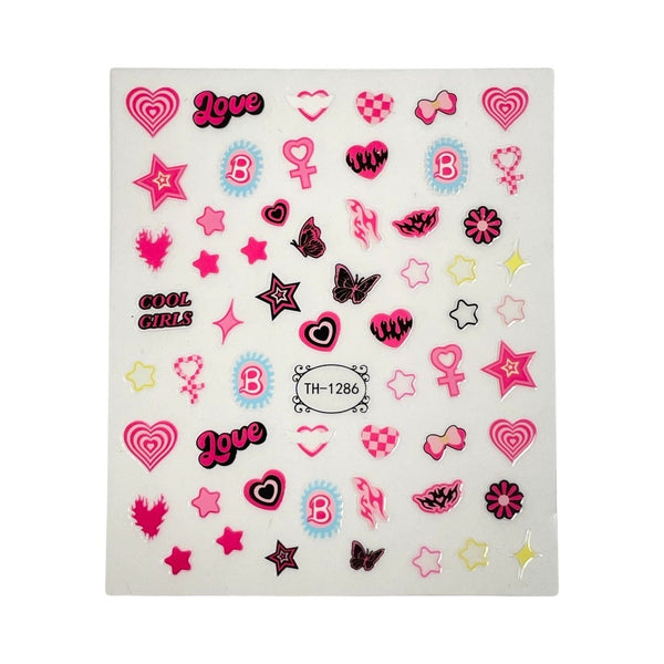 Pink Art- Nail Sticker- TH-1286