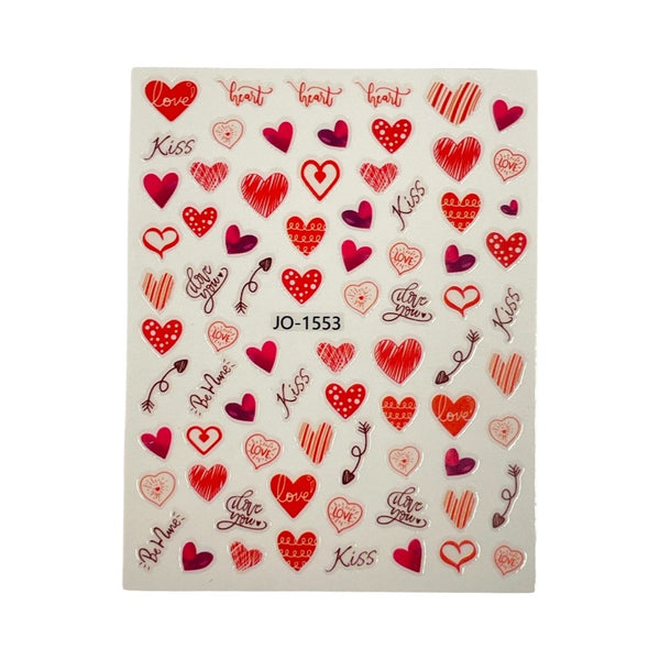 Valentine Hearts- Nail Sticker- JO-1553