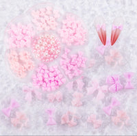 3D Bowties Pink Color   Nail Art Charm