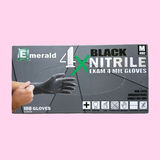 Emerald Black Nitrile  Glove - Medium (100pc)