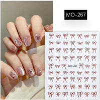 Red String Bow Sticker w/ Rhinestone - MO-267