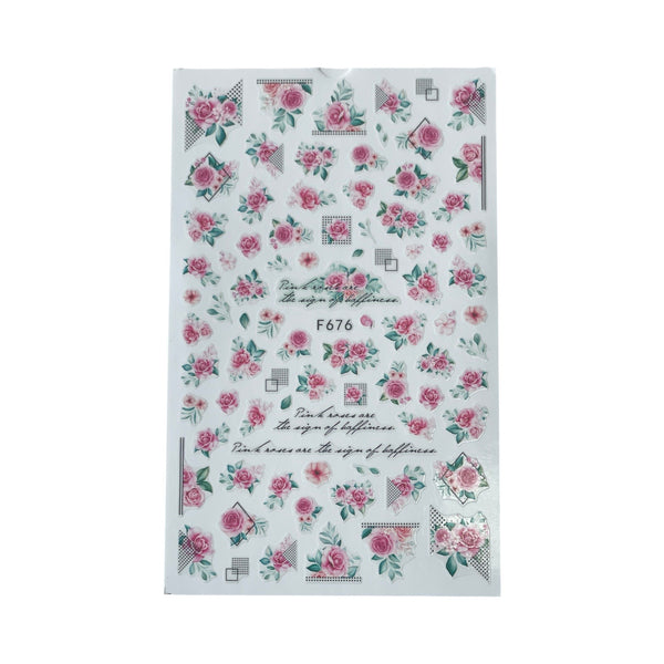 Pink Roses Stickers - F676