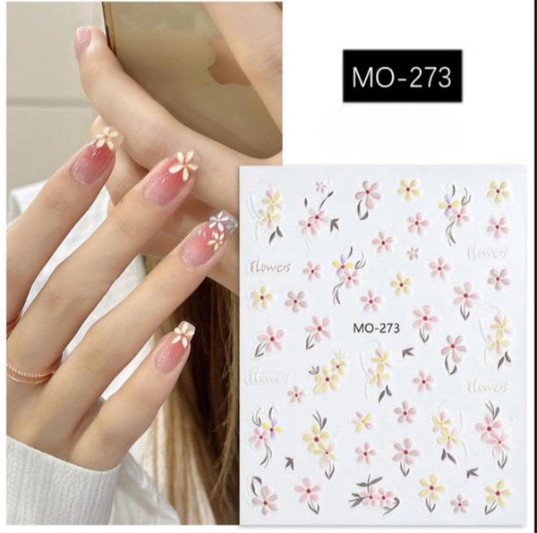 3D Pink & Light Yellow Stickers - MO-273