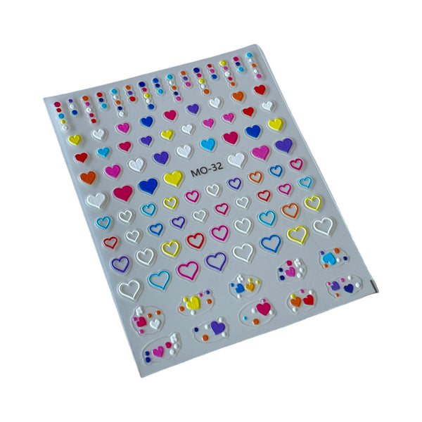 3D Hearts & Dots Sticker - MO-32