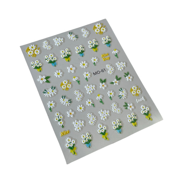 3D Single & Bouquet Flowers Sticker - MO-61