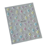 3D Light Colors Flowers Sticker - MO-274