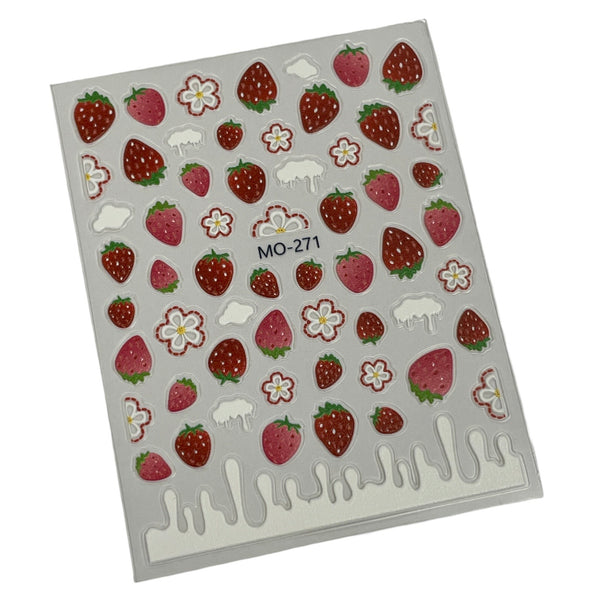 3D Strawberries Sticker - MO-271