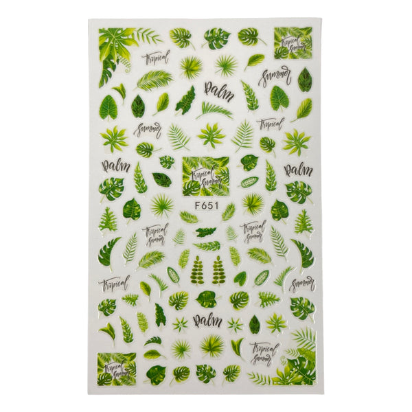 Green Leafs Nail Sticker- F651