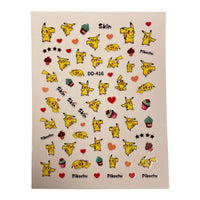 Nail Sticker - DD-416 Pikachu, Cupcake, Heart