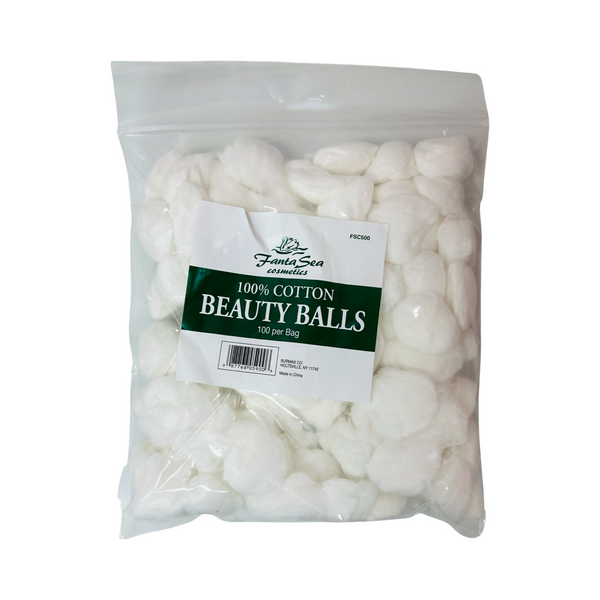 Cotton Balls 100 count 100% Cotton Peggable & Resealable Poly Bag, Case of  24