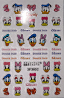 Nail Sticker - XF3052 Donald & Daisy Duck