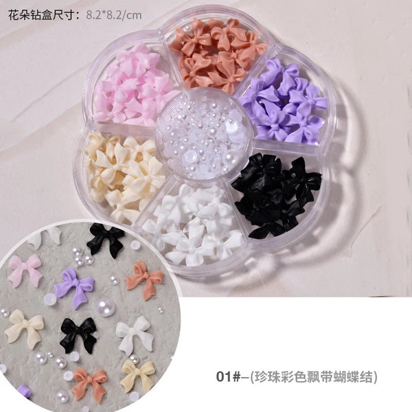 3D Bowties Mix Color - Nail Art Charm