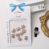 Butterfly Pink Crystal- Charm - 10pc