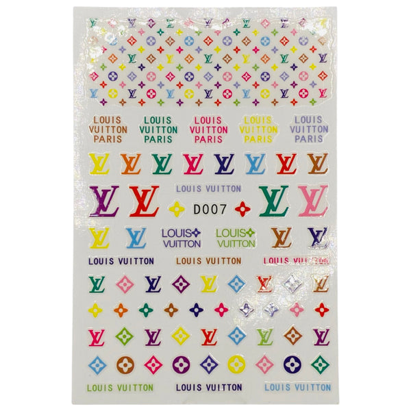 Colorful Louis Vuitton Nail Stickers